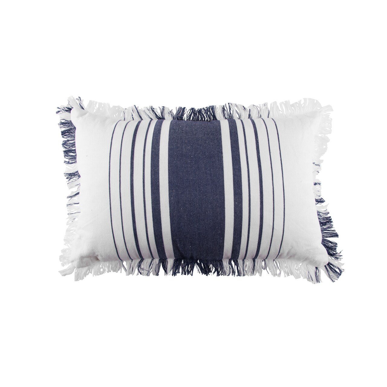Nantucket Stripes Woven Accent Pillow, 14" x 22" Coastal Beach House